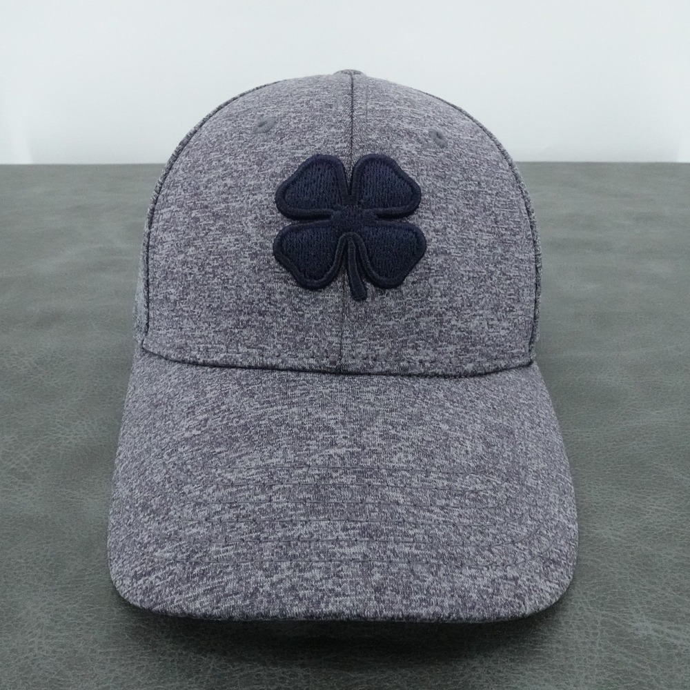 Black Clover Hat Cap Mens S/M Gray Stretch Performance Lucky Clover Golf - Picture 1 of 8